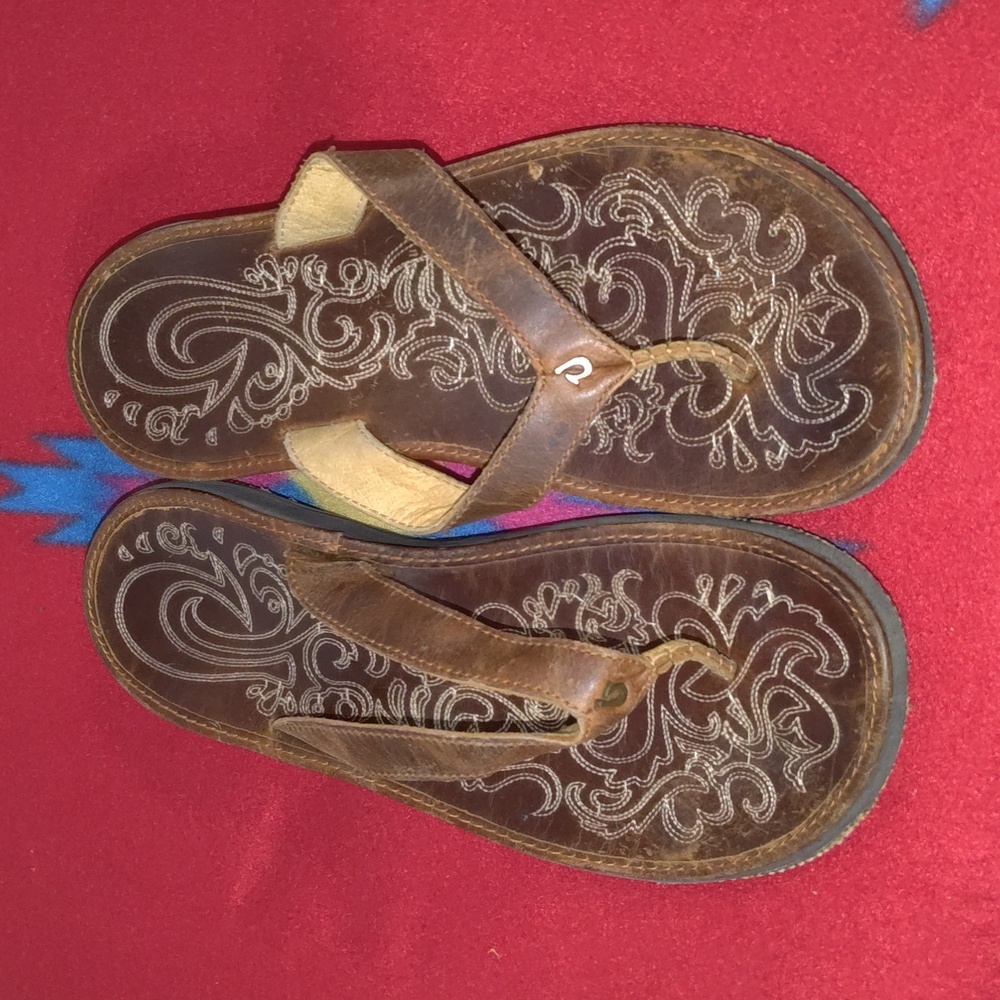 Olukai Paniolo Women’s Premium Leather Sandals US 9 EU 39